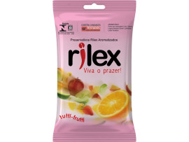 Preservativo com aroma de Tutti-Frutti com 3 unidades - Rilex